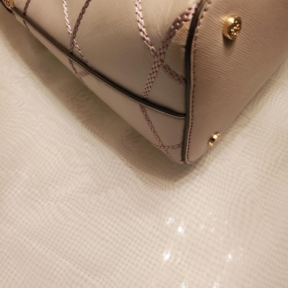 ☑️TORY BURCH GRAY ROBINSON DOME SATCHEL GORGEOUS EUC - Picture 9 of 13